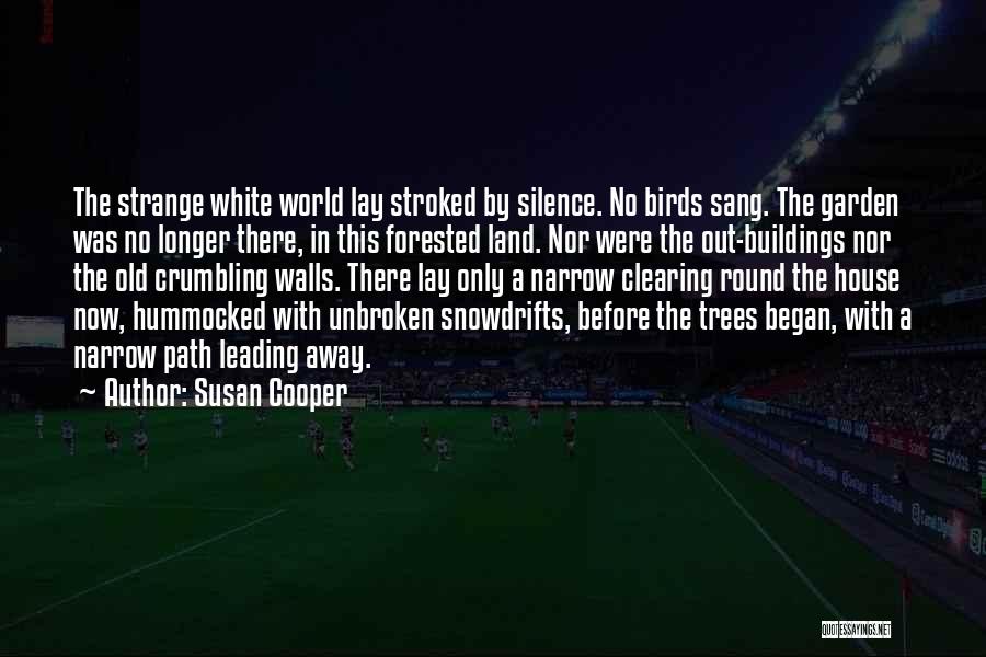 Susan Cooper Quotes: The Strange White World Lay Stroked By Silence. No Birds Sang. The Garden Was No Longer There, In This Forested