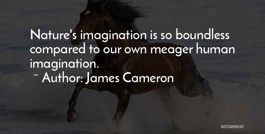 James Cameron Quotes: Nature's Imagination Is So Boundless Compared To Our Own Meager Human Imagination.