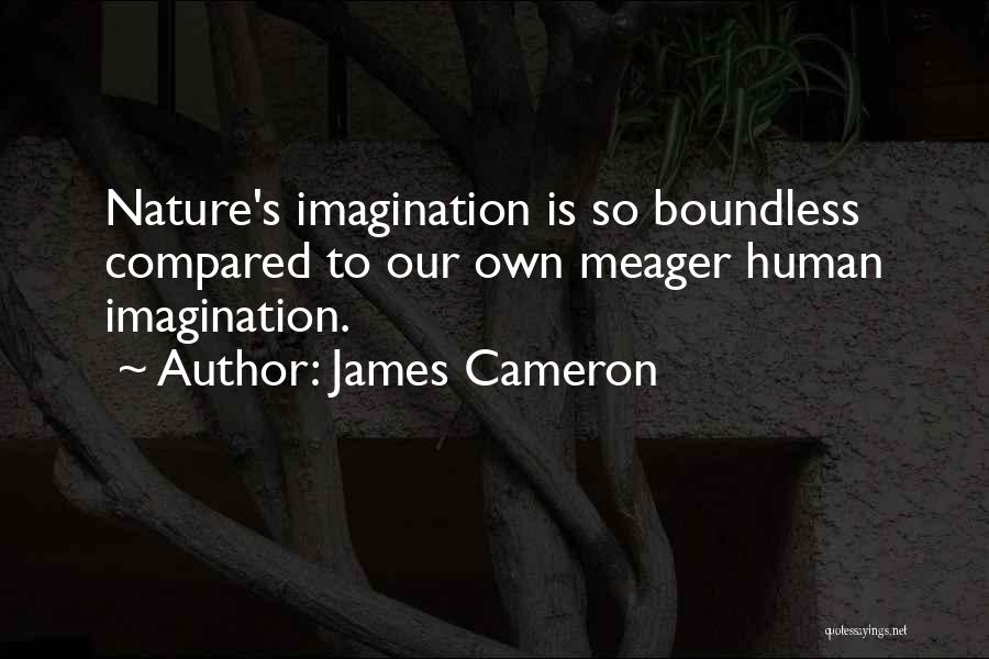 James Cameron Quotes: Nature's Imagination Is So Boundless Compared To Our Own Meager Human Imagination.