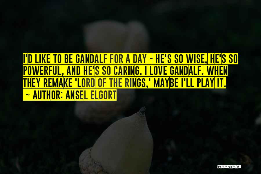 Ansel Elgort Quotes: I'd Like To Be Gandalf For A Day - He's So Wise, He's So Powerful, And He's So Caring. I