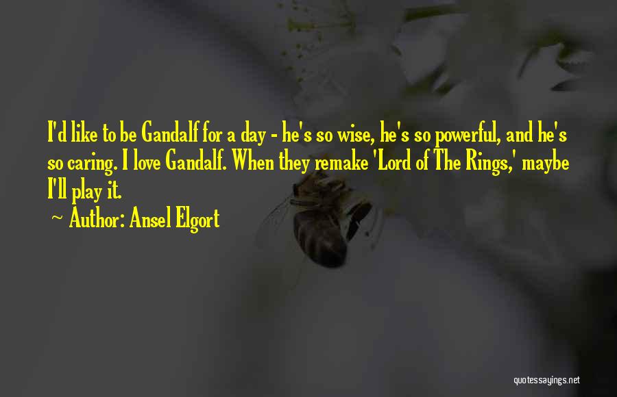 Ansel Elgort Quotes: I'd Like To Be Gandalf For A Day - He's So Wise, He's So Powerful, And He's So Caring. I