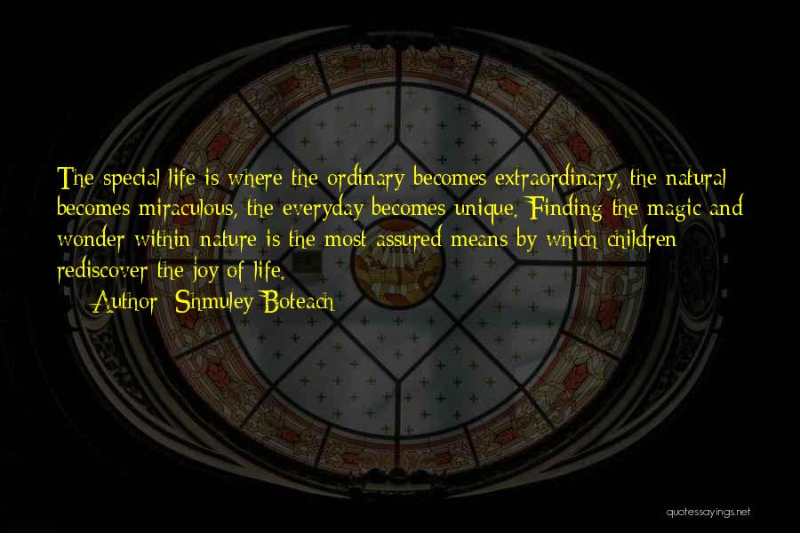 Shmuley Boteach Quotes: The Special Life Is Where The Ordinary Becomes Extraordinary, The Natural Becomes Miraculous, The Everyday Becomes Unique. Finding The Magic