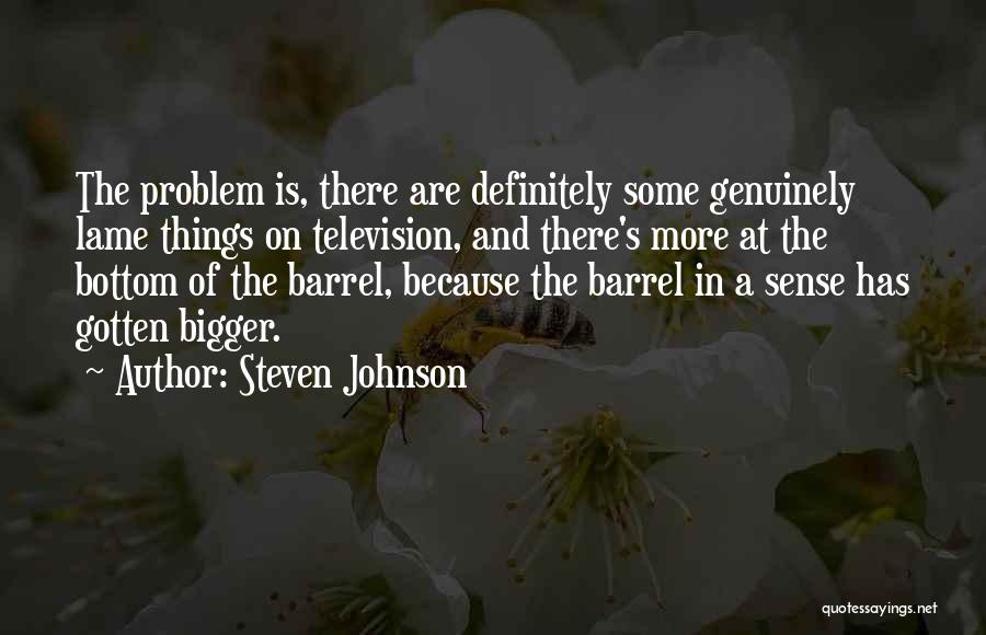 Steven Johnson Quotes: The Problem Is, There Are Definitely Some Genuinely Lame Things On Television, And There's More At The Bottom Of The