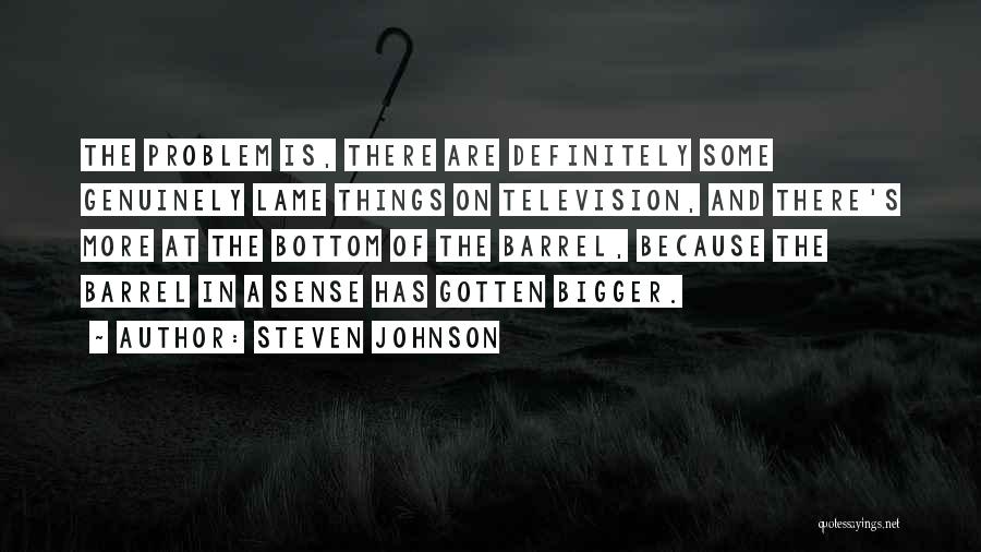 Steven Johnson Quotes: The Problem Is, There Are Definitely Some Genuinely Lame Things On Television, And There's More At The Bottom Of The