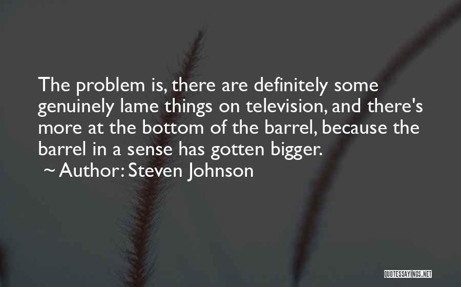 Steven Johnson Quotes: The Problem Is, There Are Definitely Some Genuinely Lame Things On Television, And There's More At The Bottom Of The