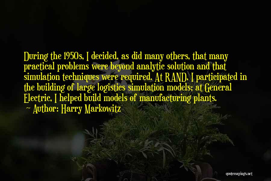 1950s Quotes By Harry Markowitz