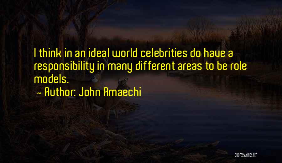 John Amaechi Quotes: I Think In An Ideal World Celebrities Do Have A Responsibility In Many Different Areas To Be Role Models.