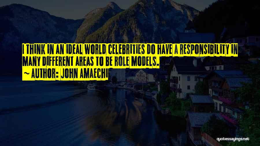 John Amaechi Quotes: I Think In An Ideal World Celebrities Do Have A Responsibility In Many Different Areas To Be Role Models.