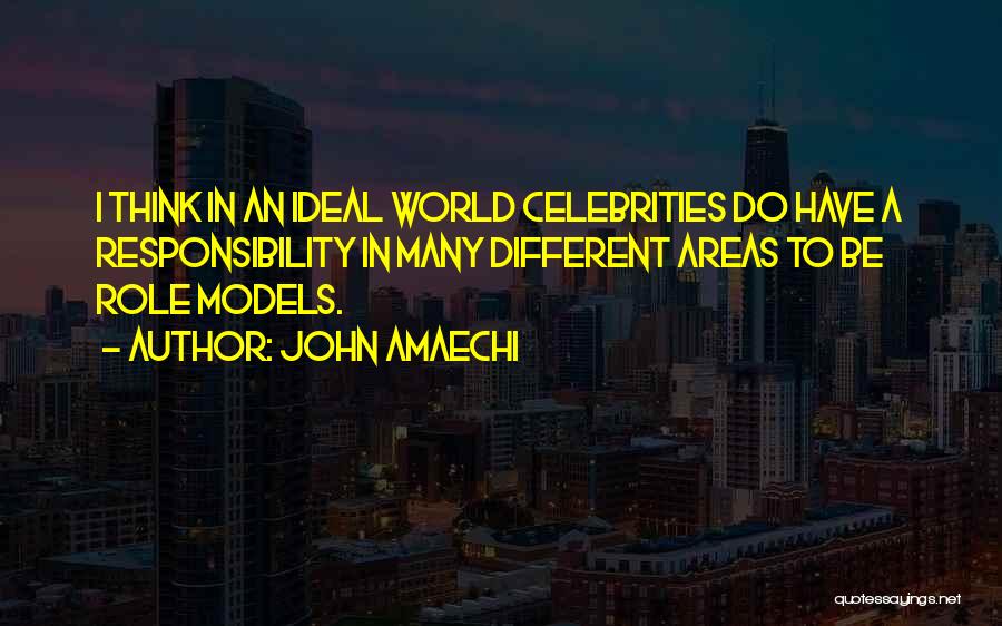 John Amaechi Quotes: I Think In An Ideal World Celebrities Do Have A Responsibility In Many Different Areas To Be Role Models.