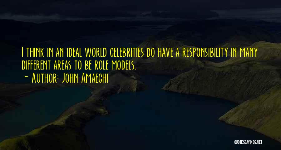 John Amaechi Quotes: I Think In An Ideal World Celebrities Do Have A Responsibility In Many Different Areas To Be Role Models.