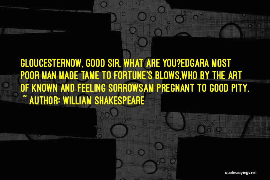 William Shakespeare Quotes: Gloucesternow, Good Sir, What Are You?edgara Most Poor Man Made Tame To Fortune's Blows,who By The Art Of Known And