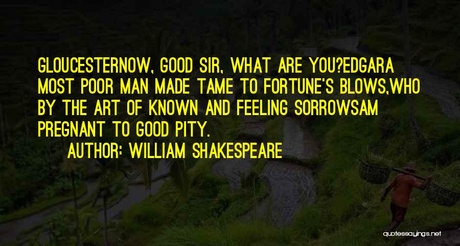 William Shakespeare Quotes: Gloucesternow, Good Sir, What Are You?edgara Most Poor Man Made Tame To Fortune's Blows,who By The Art Of Known And