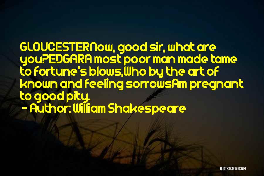 William Shakespeare Quotes: Gloucesternow, Good Sir, What Are You?edgara Most Poor Man Made Tame To Fortune's Blows,who By The Art Of Known And