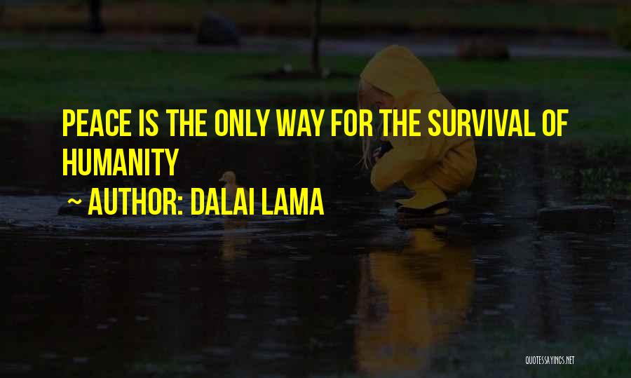 Dalai Lama Quotes: Peace Is The Only Way For The Survival Of Humanity