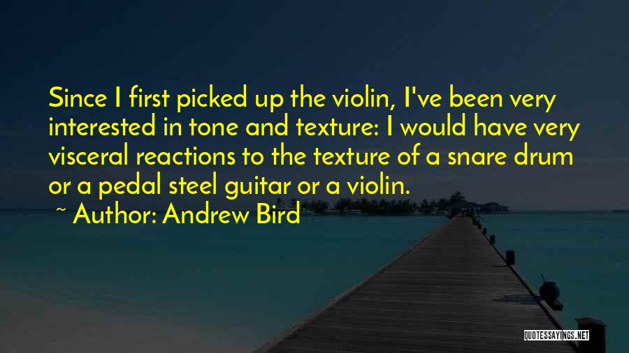 Andrew Bird Quotes: Since I First Picked Up The Violin, I've Been Very Interested In Tone And Texture: I Would Have Very Visceral