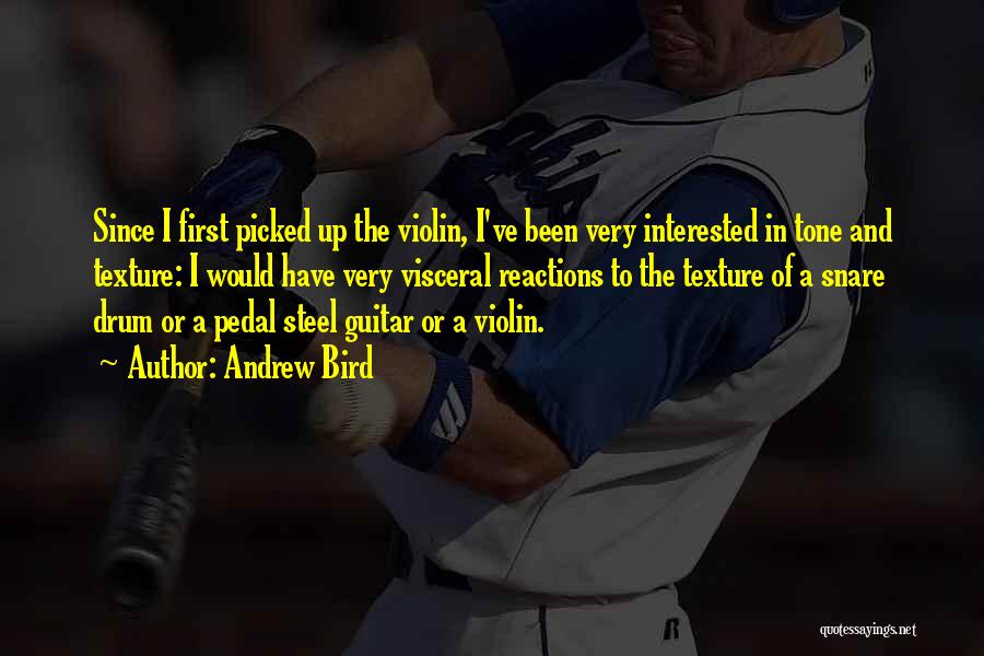 Andrew Bird Quotes: Since I First Picked Up The Violin, I've Been Very Interested In Tone And Texture: I Would Have Very Visceral