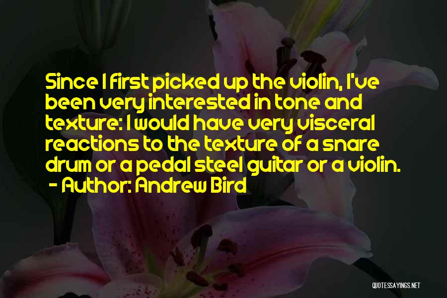 Andrew Bird Quotes: Since I First Picked Up The Violin, I've Been Very Interested In Tone And Texture: I Would Have Very Visceral