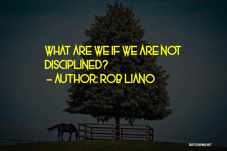 Rob Liano Quotes: What Are We If We Are Not Disciplined?