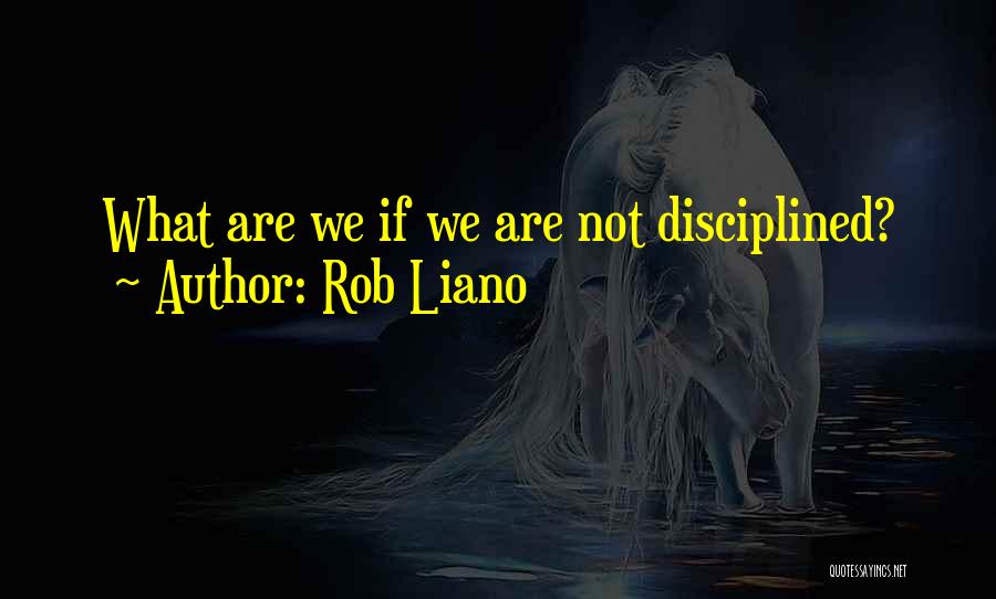 Rob Liano Quotes: What Are We If We Are Not Disciplined?