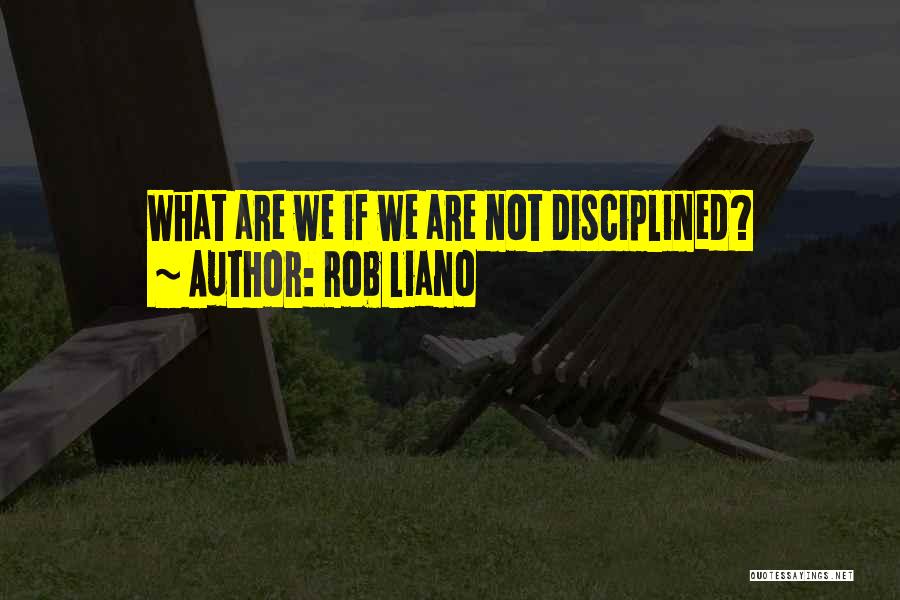 Rob Liano Quotes: What Are We If We Are Not Disciplined?