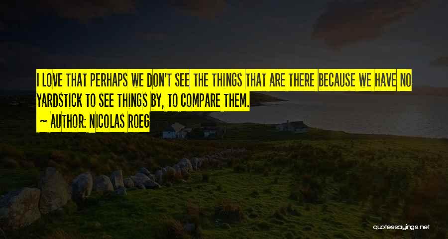 Nicolas Roeg Quotes: I Love That Perhaps We Don't See The Things That Are There Because We Have No Yardstick To See Things