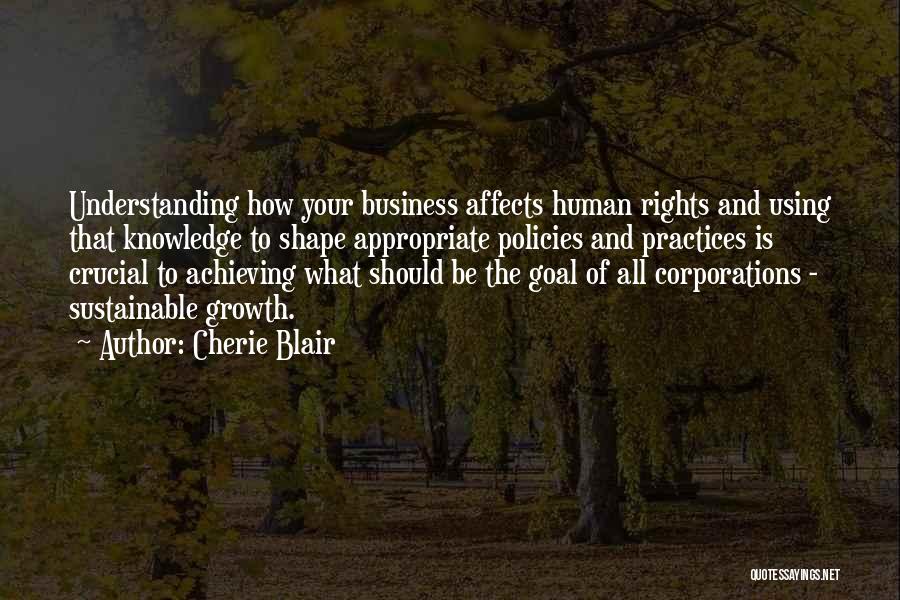 Cherie Blair Quotes: Understanding How Your Business Affects Human Rights And Using That Knowledge To Shape Appropriate Policies And Practices Is Crucial To