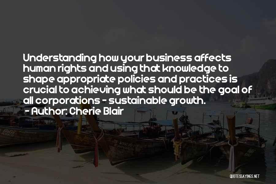Cherie Blair Quotes: Understanding How Your Business Affects Human Rights And Using That Knowledge To Shape Appropriate Policies And Practices Is Crucial To