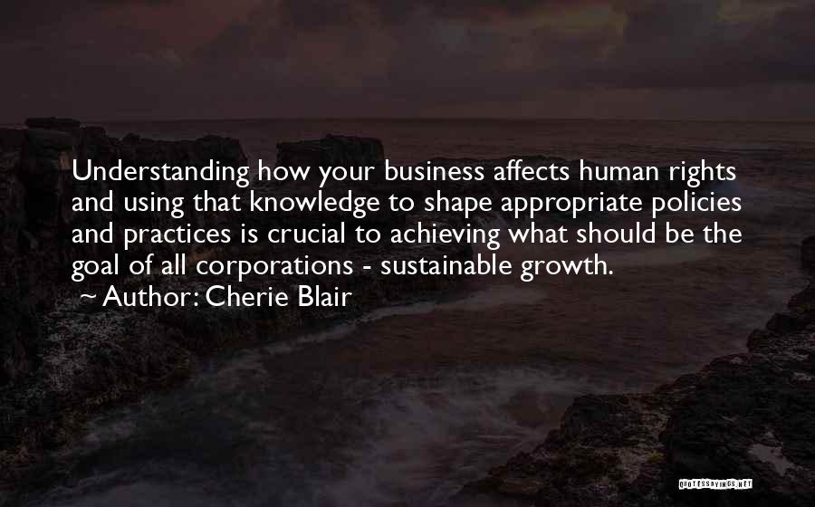 Cherie Blair Quotes: Understanding How Your Business Affects Human Rights And Using That Knowledge To Shape Appropriate Policies And Practices Is Crucial To