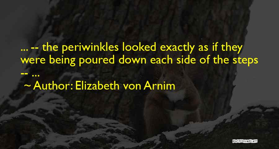 Elizabeth Von Arnim Quotes: ... -- The Periwinkles Looked Exactly As If They Were Being Poured Down Each Side Of The Steps -- ...