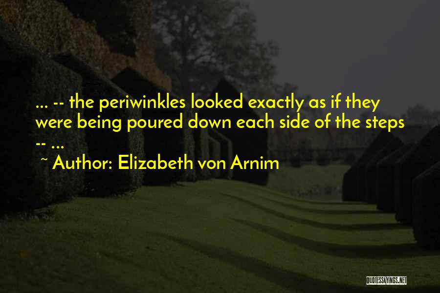 Elizabeth Von Arnim Quotes: ... -- The Periwinkles Looked Exactly As If They Were Being Poured Down Each Side Of The Steps -- ...