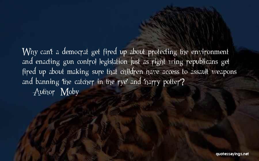 Moby Quotes: Why Can't A Democrat Get Fired Up About Protecting The Environment And Enacting Gun Control Legislation Just As Right Wing