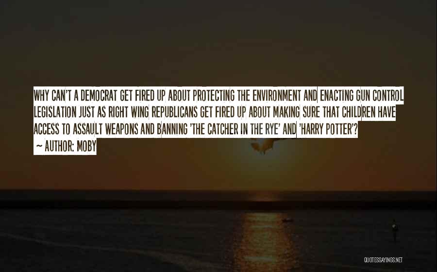 Moby Quotes: Why Can't A Democrat Get Fired Up About Protecting The Environment And Enacting Gun Control Legislation Just As Right Wing