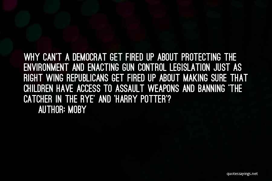 Moby Quotes: Why Can't A Democrat Get Fired Up About Protecting The Environment And Enacting Gun Control Legislation Just As Right Wing