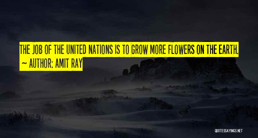 Amit Ray Quotes: The Job Of The United Nations Is To Grow More Flowers On The Earth.