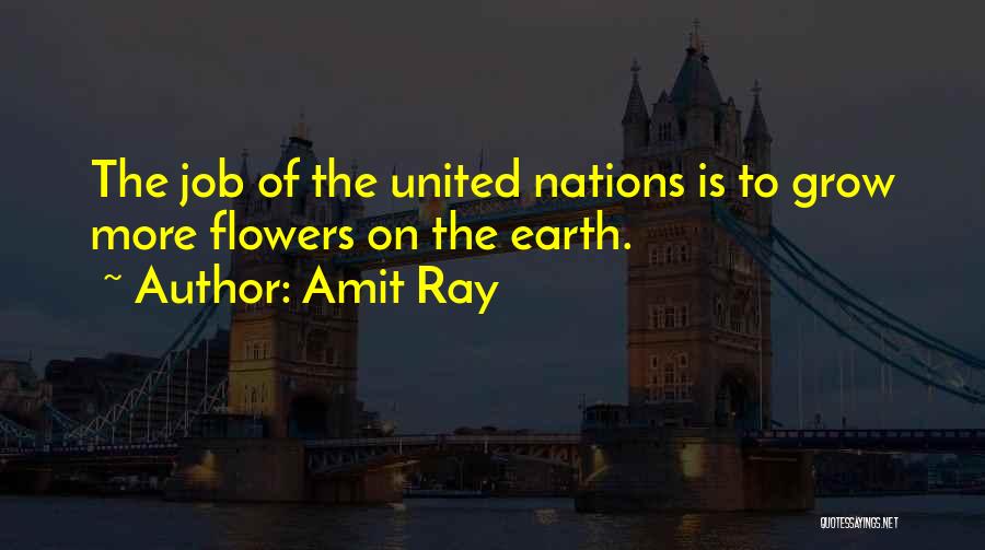 Amit Ray Quotes: The Job Of The United Nations Is To Grow More Flowers On The Earth.