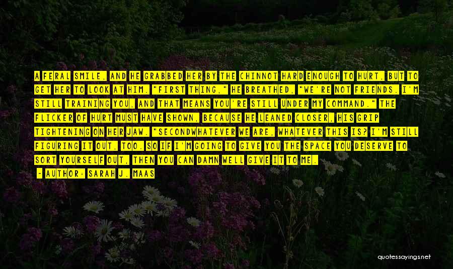 Sarah J. Maas Quotes: A Feral Smile, And He Grabbed Her By The Chinnot Hard Enough To Hurt, But To Get Her To Look