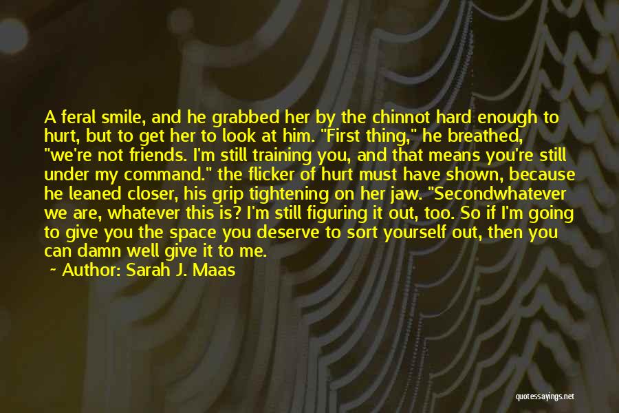 Sarah J. Maas Quotes: A Feral Smile, And He Grabbed Her By The Chinnot Hard Enough To Hurt, But To Get Her To Look