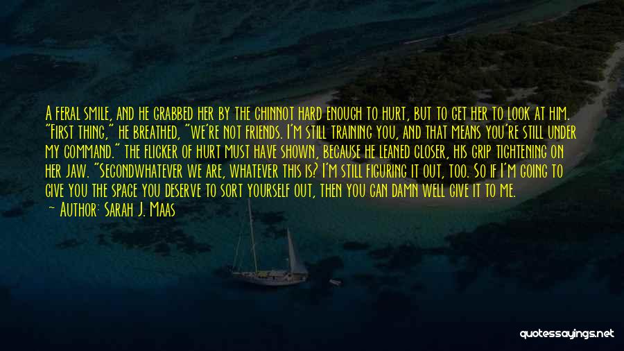 Sarah J. Maas Quotes: A Feral Smile, And He Grabbed Her By The Chinnot Hard Enough To Hurt, But To Get Her To Look