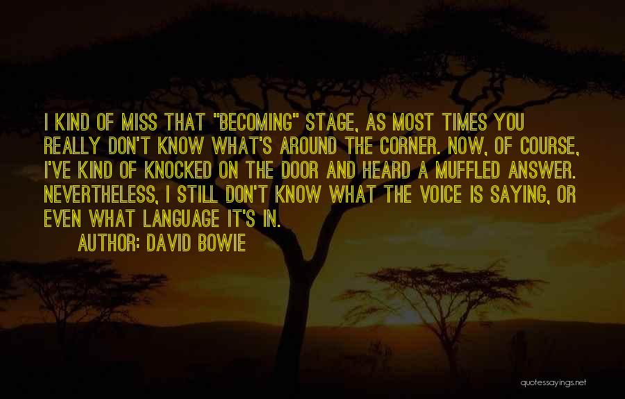 David Bowie Quotes: I Kind Of Miss That Becoming Stage, As Most Times You Really Don't Know What's Around The Corner. Now, Of