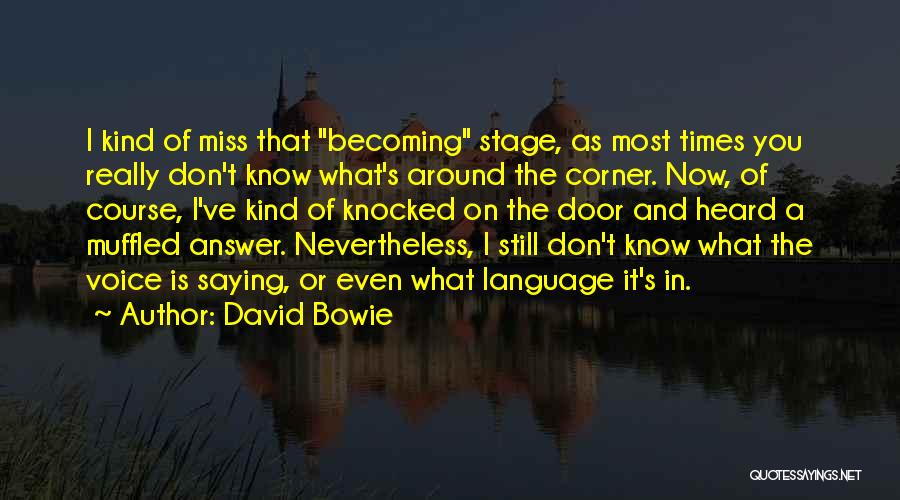 David Bowie Quotes: I Kind Of Miss That Becoming Stage, As Most Times You Really Don't Know What's Around The Corner. Now, Of