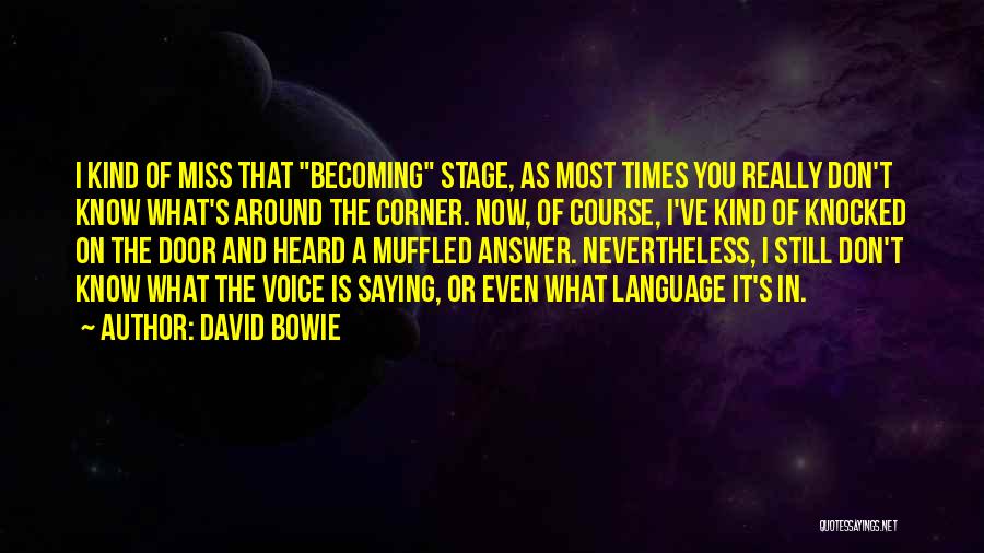 David Bowie Quotes: I Kind Of Miss That Becoming Stage, As Most Times You Really Don't Know What's Around The Corner. Now, Of
