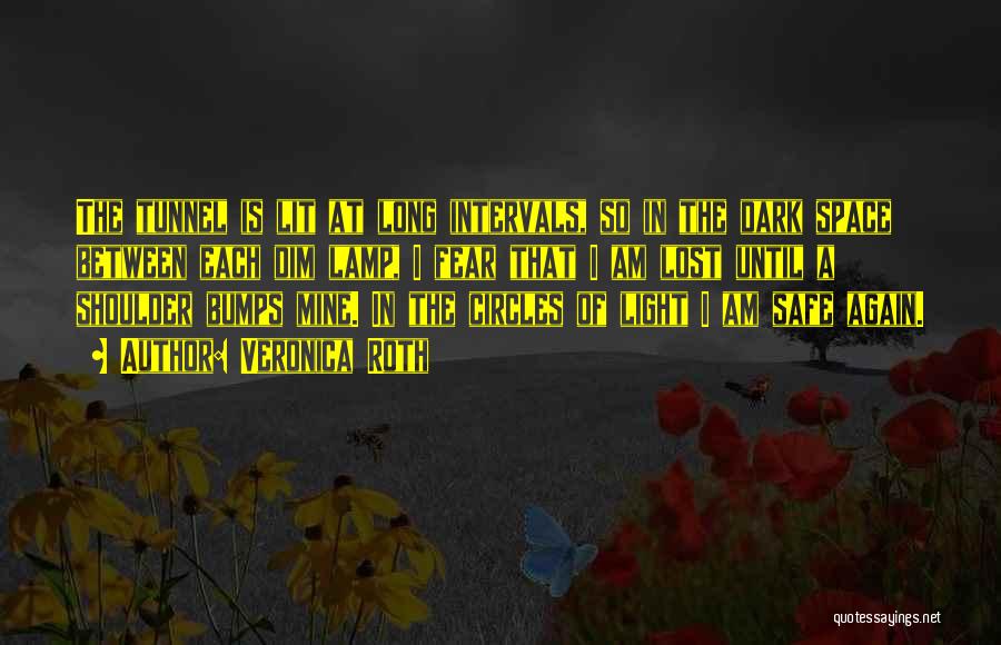 Veronica Roth Quotes: The Tunnel Is Lit At Long Intervals, So In The Dark Space Between Each Dim Lamp, I Fear That I