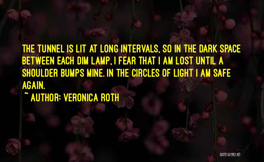 Veronica Roth Quotes: The Tunnel Is Lit At Long Intervals, So In The Dark Space Between Each Dim Lamp, I Fear That I