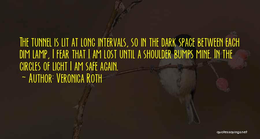 Veronica Roth Quotes: The Tunnel Is Lit At Long Intervals, So In The Dark Space Between Each Dim Lamp, I Fear That I