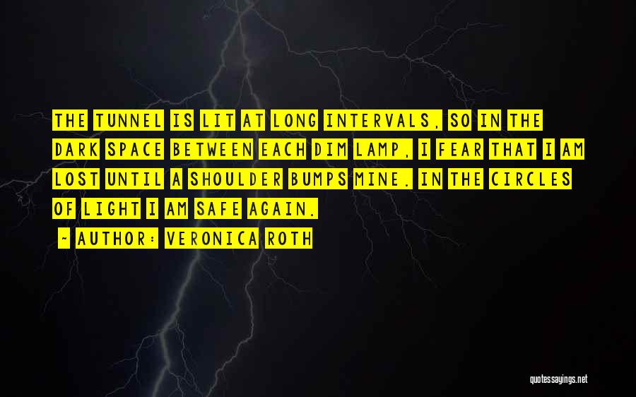 Veronica Roth Quotes: The Tunnel Is Lit At Long Intervals, So In The Dark Space Between Each Dim Lamp, I Fear That I