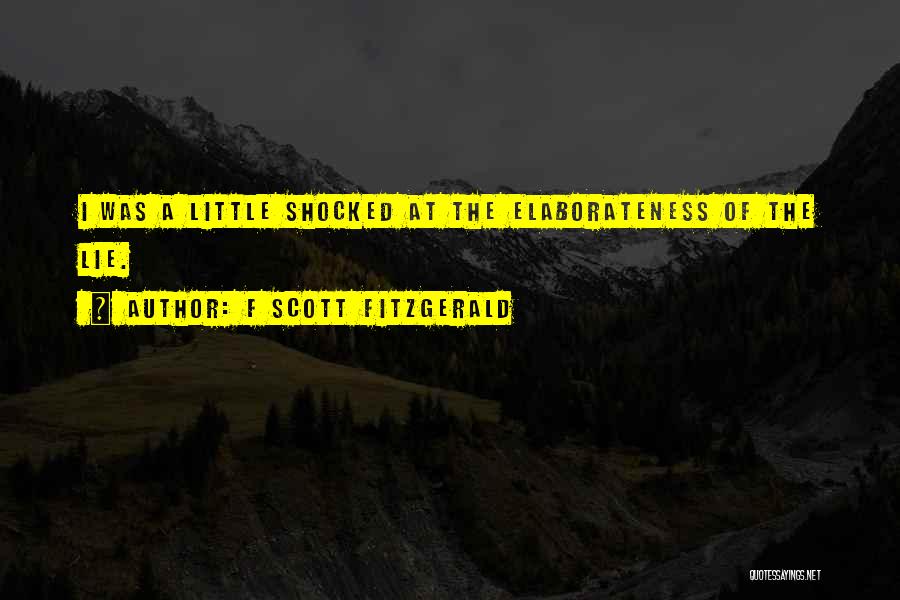 F Scott Fitzgerald Quotes: I Was A Little Shocked At The Elaborateness Of The Lie.
