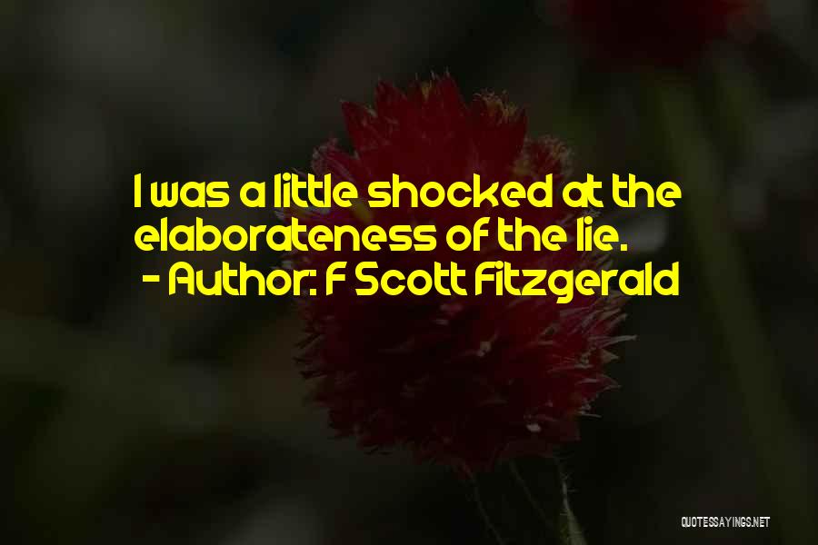 F Scott Fitzgerald Quotes: I Was A Little Shocked At The Elaborateness Of The Lie.