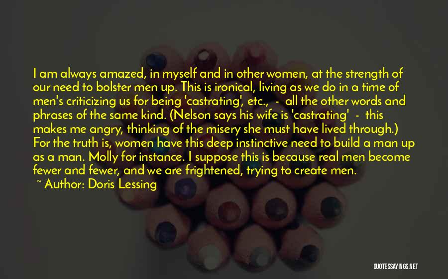 Doris Lessing Quotes: I Am Always Amazed, In Myself And In Other Women, At The Strength Of Our Need To Bolster Men Up.