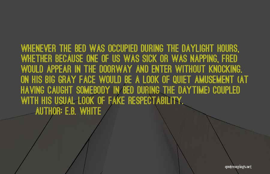 E.B. White Quotes: Whenever The Bed Was Occupied During The Daylight Hours, Whether Because One Of Us Was Sick Or Was Napping, Fred