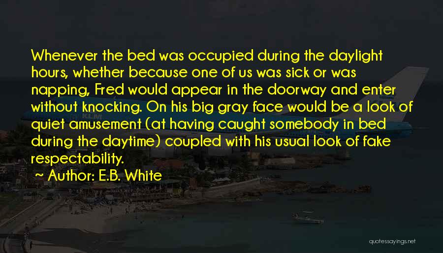 E.B. White Quotes: Whenever The Bed Was Occupied During The Daylight Hours, Whether Because One Of Us Was Sick Or Was Napping, Fred